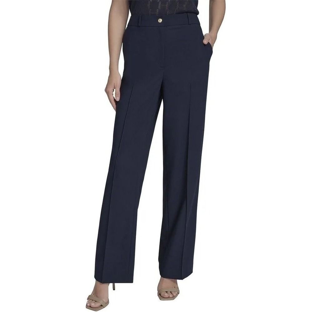 NWT Halston High Rise Straight Leg Navy Pants / Size 2 / Tags Still On